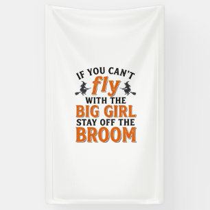 Lustiger Hexenbesen großes Mädchen Halloween-Shirt Banner