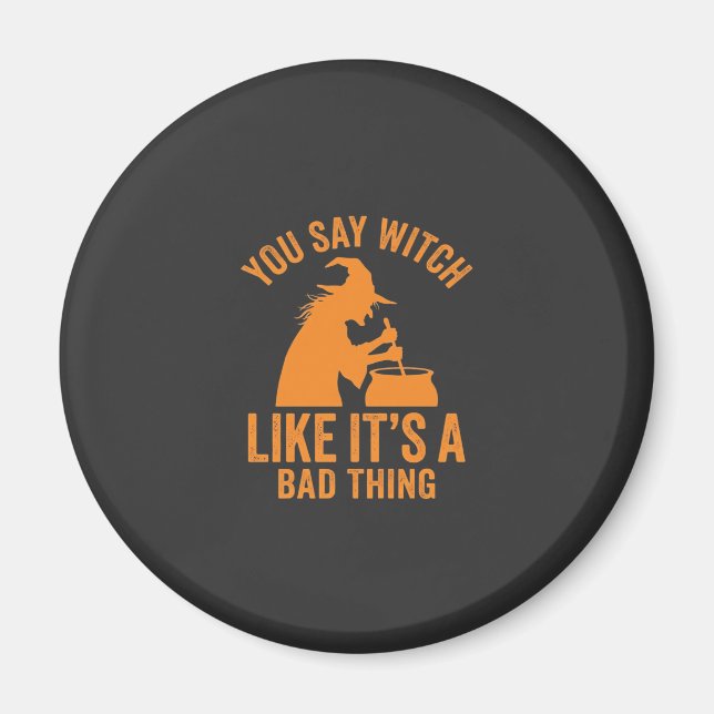 Lustiger Hexenkessel Halloween Magnet (Vorne)