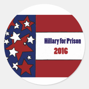 Lustiger Hillary für Gefängnis-politische Kunst Runder Aufkleber