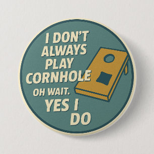 Lustiger Hinterhof-Spiel-Enthusiast Cornhole-Spiel Button