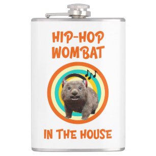 Lustiger Hip-Hop-Wombat im Haus Flachmann