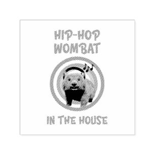 Lustiger Hip-Hop-Wombat im Haus Permastempel