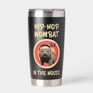 Lustiger Hip-Hop-Wombat im Haus Thermobecher