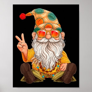 Lustiger Hipe Gnom Friedenszeichen Gnome Liebhaber Poster