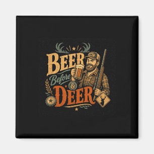 Lustiger Hirsch jagd Bier Papa Vatertag Retro 70er Magnet