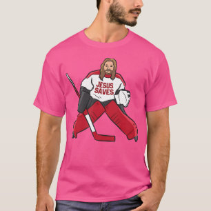 Lustiger Hockey-Jesus rettet Hockey-Torhüter T-Shirt