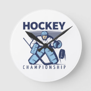 Lustiger Hockey Runde Wanduhr