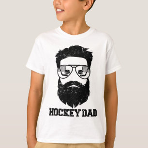 Lustiger Hockey-Vater Unordentliches Haar Bart Hoc T-Shirt