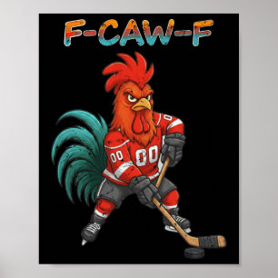Lustiger Hockeyspieler Poster