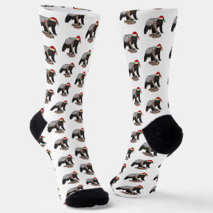 Lustiger Honigdachs Kobra Schlange Badass Weihnach Socken