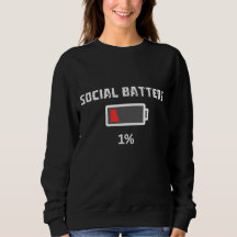 Lustiger Hoodie mit niedriger Batterieladung –Sozi