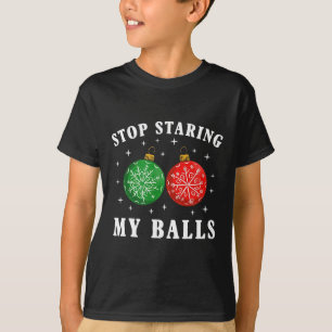 Lustiger Hör Auf Meine Brüste Anzustarren Weihnach T-Shirt