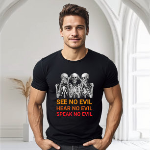 Lustiger Hör Sprich Sieh kein Böse Halloween T-Shirt
