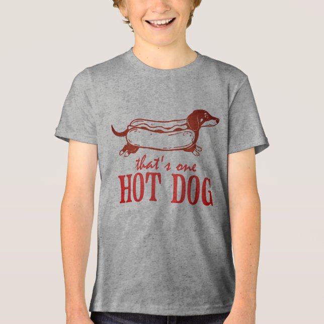 Lustiger Hot Dog Würstchen Tri-Blend Shirt (Vorderseite)