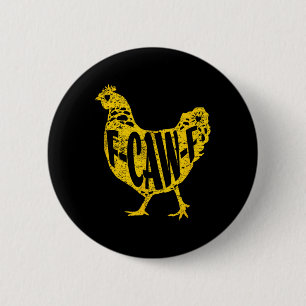 Lustiger Huhn F-caw-f Henne Geflügel Hahn Stall Mä Button