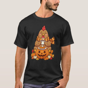 Lustiger Huhn Kaffee Herbst Erntedankfest Frauen M T-Shirt