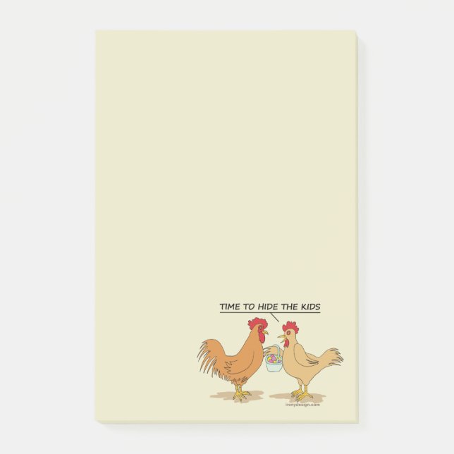 Lustiger Huhn-Osterei-Jagd-Cartoon Post-it Klebezettel (Vorderseite)