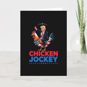 Lustiger Hühner-Jockey-Trump-Meme  Karte