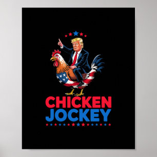 Lustiger Hühner-Jockey-Trump-Meme  Poster