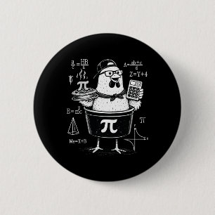 Lustiger Hühner-Topf-Rechner Mathematiklehrer  Button