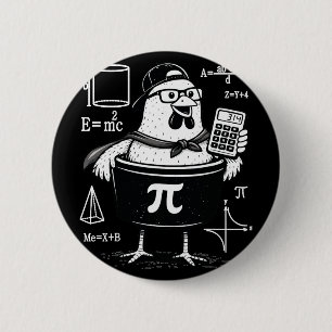Lustiger Hühner-Topf-Rechner Mathematiklehrer  Button