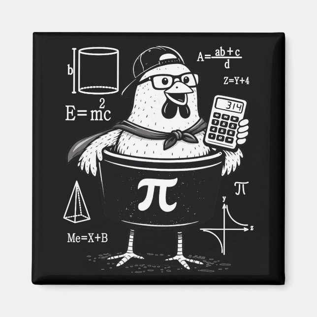 Lustiger Hühner-Topf-Rechner Mathematiklehrer  Magnet (Vorne)