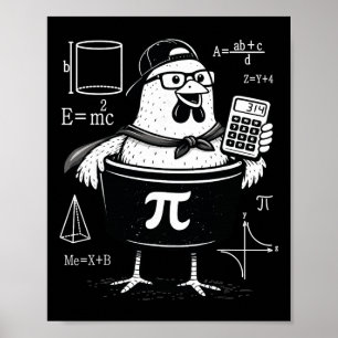 Lustiger Hühner-Topf-Rechner Mathematiklehrer Poster
