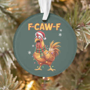 Lustiger Hühner-Weihnachts-Schrei-Hahn Ornament