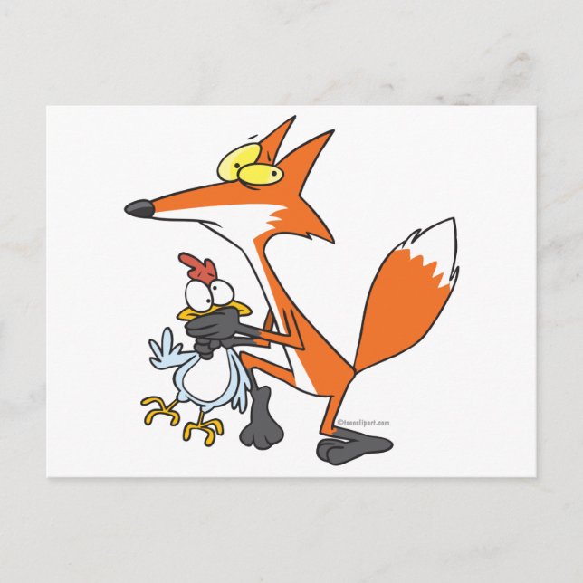 lustiger Hühnerfuchs Postkarte (Vorderseite)