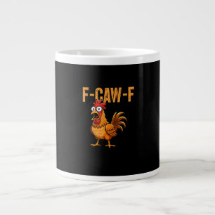 Lustiger Hühnerhumor F-Caw-F Zitat Hahn Meme Spaß Jumbo-Tasse