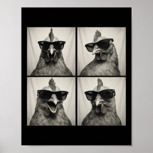 Lustiger Hühnerliebhaber Süße Farm Tier Foto Booth Poster