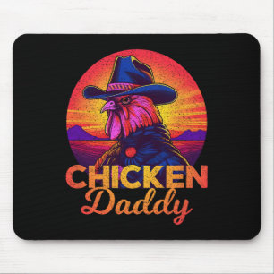 Lustiger Hühnerpapi Cowboy Hahn Bauernhof Landlebe Mousepad