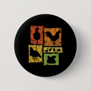 Lustiger Hühnerzüchter Grafik Ich Liebe Hühner Män Button