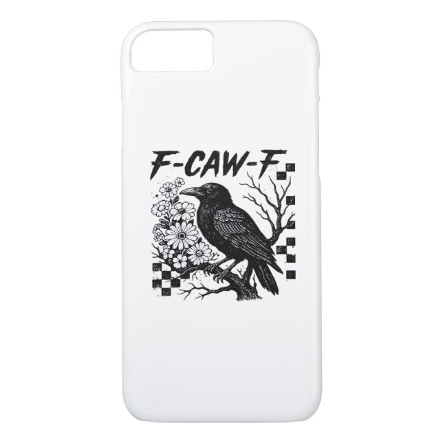 Lustiger Humor Krähe Gothic F-Caw-F Essential Case-Mate iPhone Hülle (Rückseite)