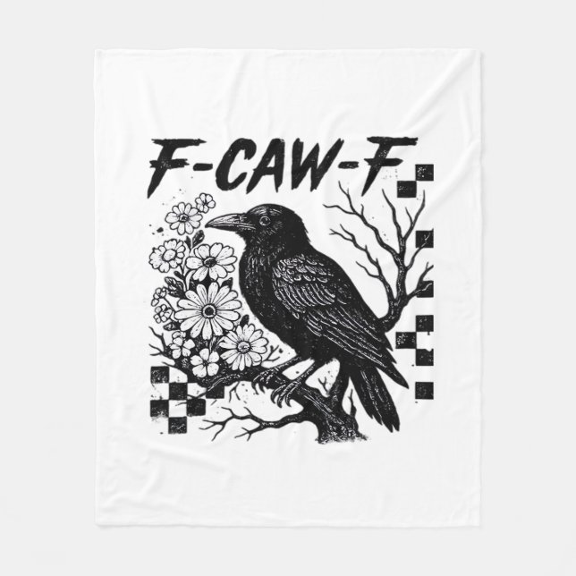 Lustiger Humor Krähe Gothic F-Caw-F Essential Fleecedecke (Vorderseite)