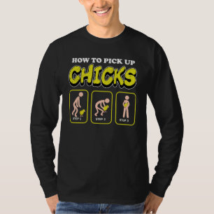 Lustiger humorvoller Shirt-Spaß heben Küken-Baue T-Shirt
