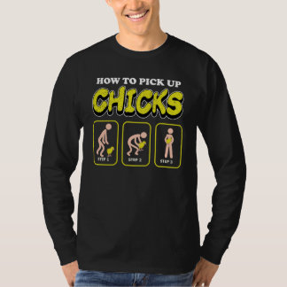 Lustiger humorvoller Shirt-Spaß heben Küken-Bauern T-Shirt