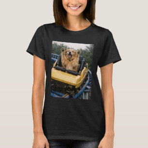 Lustiger Hund Achterbahn Meme Alberne Grafik Golde T-Shirt