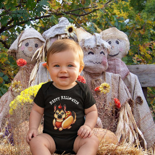 Lustiger Hund als Hot Dog Spaß Junge Halloween Baby Strampler