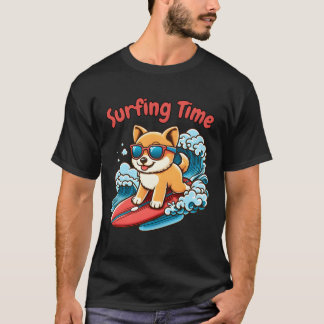 Lustiger Hund beim Surfen Freund T-Shirt