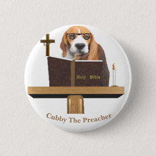 Lustiger Hund Christian Button