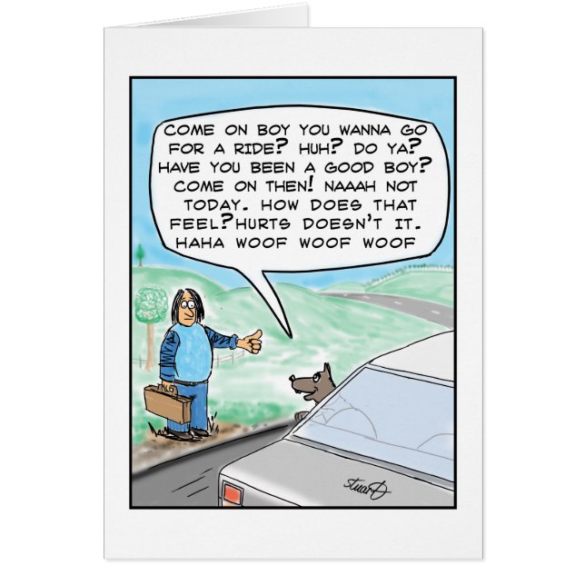 lustiger Hund, der für einen Cartoon auf dem Weg z (Vorne)