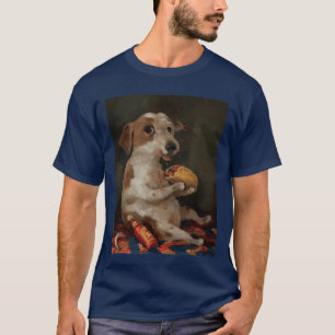 Lustiger Hund, der Taco mit scharfer Soße isst Ges T-Shirt