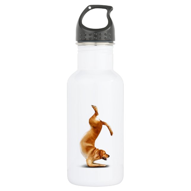 Lustiger Hund Edelstahlflasche (Vorderseite)