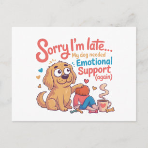 Lustiger Hund Emotionaler Unterstützungs-Cartoon-K Postkarte