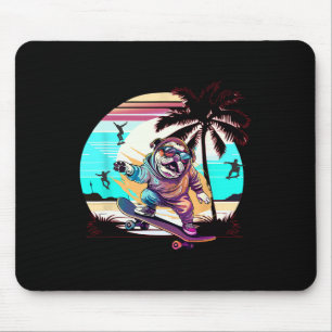 Lustiger Hund Französische Bulldogge Skateboard fa Mousepad