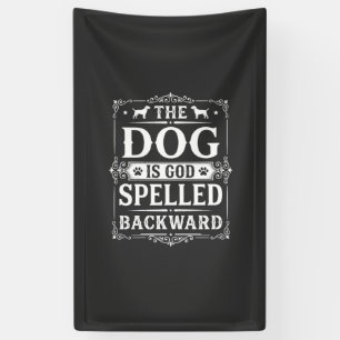 Lustiger Hund Gott Rückwärts Geschrieben Banner