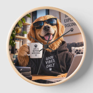 Lustiger Hund Holz Wanduhr – Tolpatschiger Hund Ho