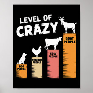 Lustiger Hund, Huhn, Kuh und Ziege auf verrückter Poster