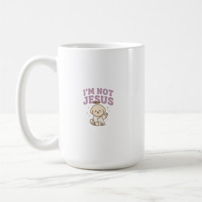 lustiger Hund Jesus Meme Ästhetik Kaffeetasse (Links)